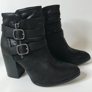 Carlos by Carlos Santana Black Ankle Side Zip Booties Size 9